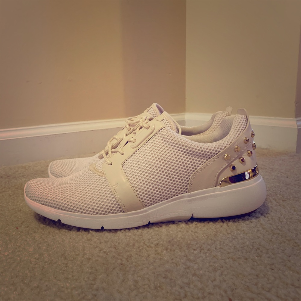 New cream & gold studded Michael Kors sneakers